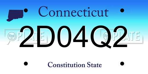 2D04Q2 Connecticut License Plate