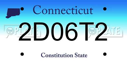 2D06T2 Connecticut License Plate