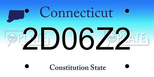 2D06Z2 Connecticut License Plate