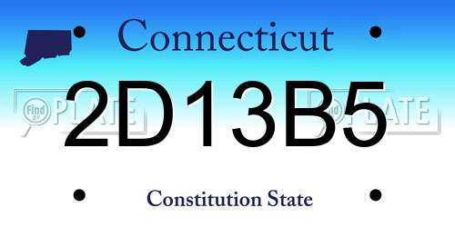 2D13B5 Connecticut License Plate