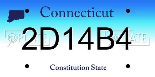 2D14B4 Connecticut License Plate