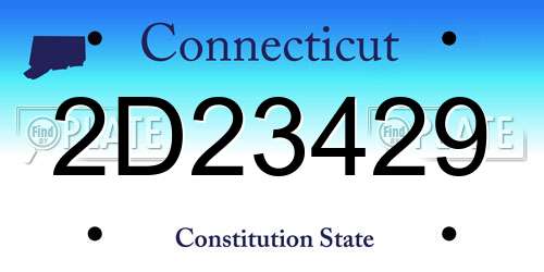 2D23429 Connecticut License Plate