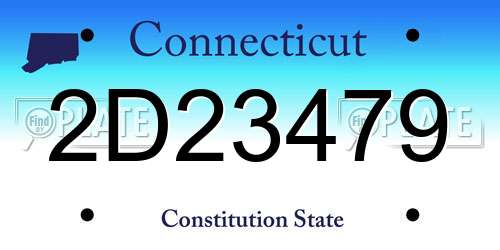 2D23479 Connecticut License Plate