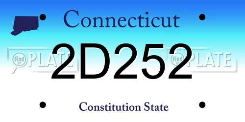 2D252 Connecticut License Plate