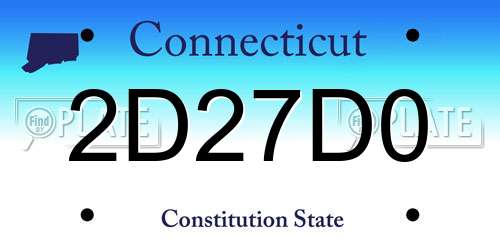 2D27D0 Connecticut License Plate