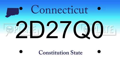2D27Q0 Connecticut License Plate