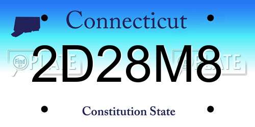 2D28M8 Connecticut License Plate