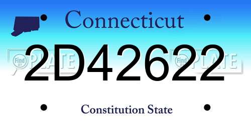 2D42622 Connecticut License Plate