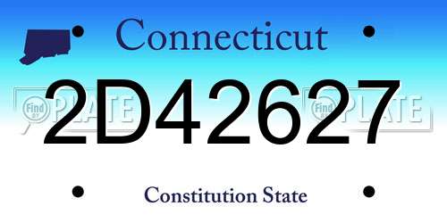 2D42627 Connecticut License Plate