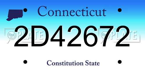 2D42672 Connecticut License Plate