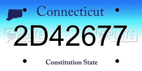 2D42677 Connecticut License Plate