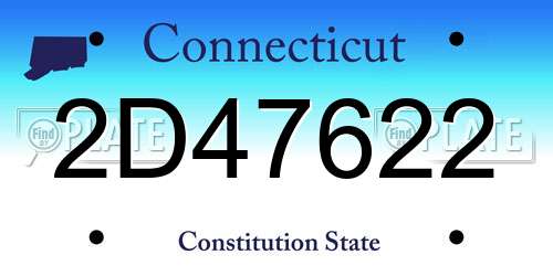 2D47622 Connecticut License Plate