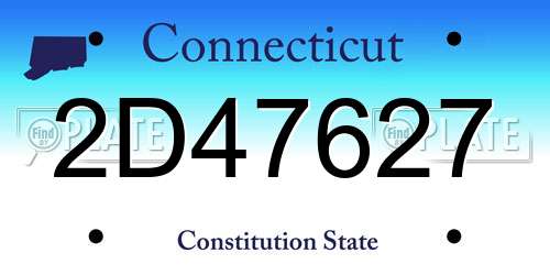 2D47627 Connecticut License Plate