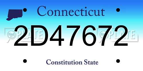 2D47672 Connecticut License Plate
