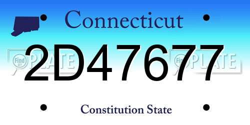 2D47677 Connecticut License Plate