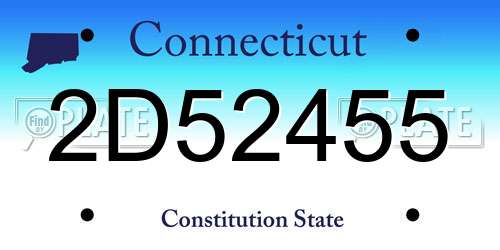 2D52455 Connecticut License Plate