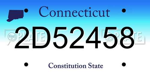 2D52458 Connecticut License Plate