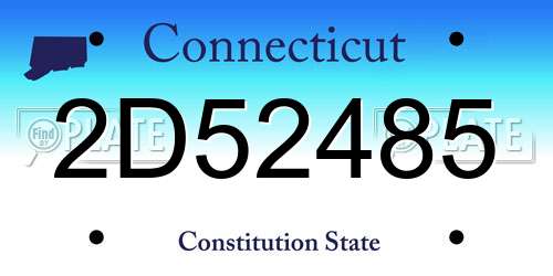 2D52485 Connecticut License Plate