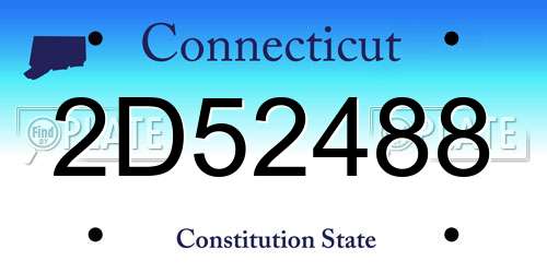 2D52488 Connecticut License Plate