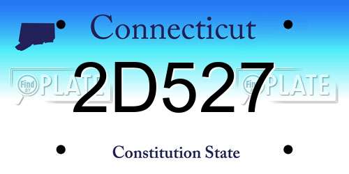 2D527 Connecticut License Plate