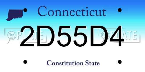 2D55D4 Connecticut License Plate