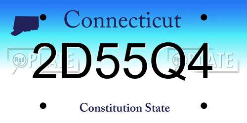 2D55Q4 Connecticut License Plate