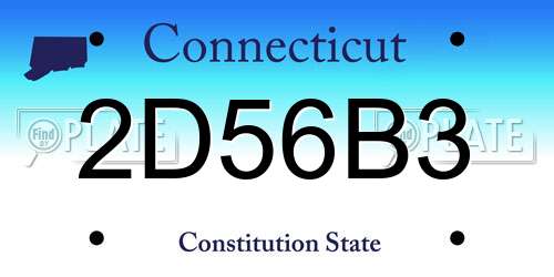 2D56B3 Connecticut License Plate