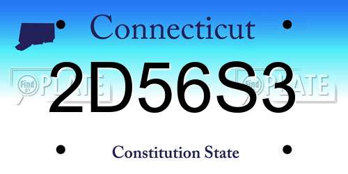 2D56S3 Connecticut License Plate