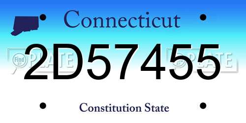 2D57455 Connecticut License Plate