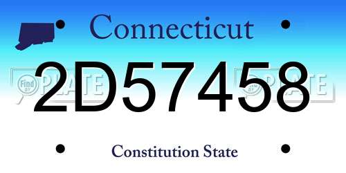 2D57458 Connecticut License Plate