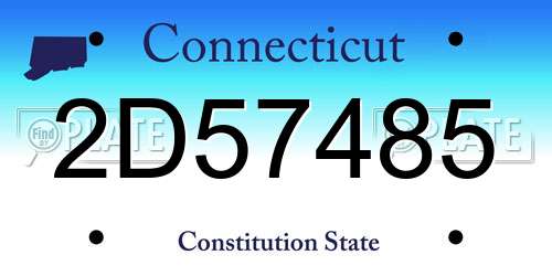 2D57485 Connecticut License Plate