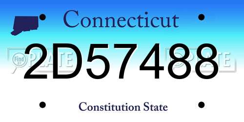 2D57488 Connecticut License Plate