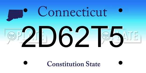 2D62T5 Connecticut License Plate