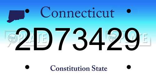 2D73429 Connecticut License Plate