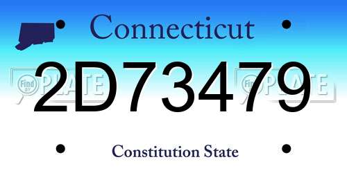 2D73479 Connecticut License Plate