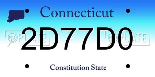 2D77D0 Connecticut License Plate