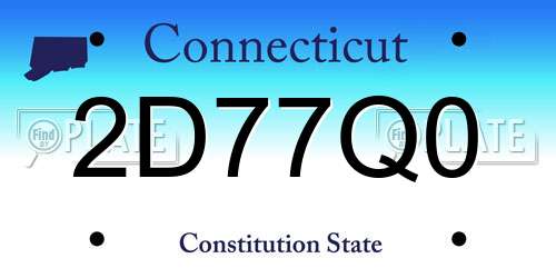 2D77Q0 Connecticut License Plate