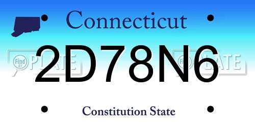 2D78N6 Connecticut License Plate