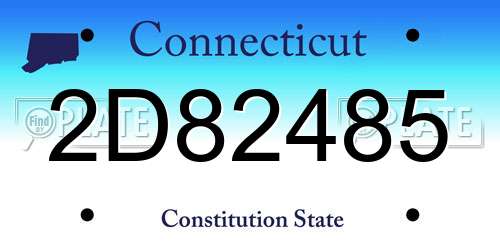 2D82485 Connecticut License Plate