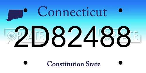 2D82488 Connecticut License Plate