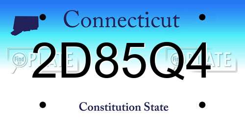 2D85Q4 Connecticut License Plate