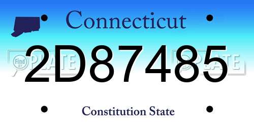 2D87485 Connecticut License Plate