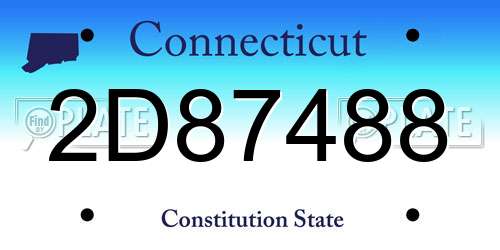 2D87488 Connecticut License Plate