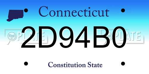 2D94B0 Connecticut License Plate