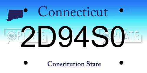 2D94S0 Connecticut License Plate