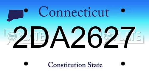 2DA2627 Connecticut License Plate