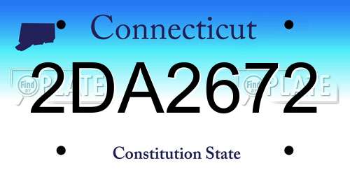 2DA2672 Connecticut License Plate