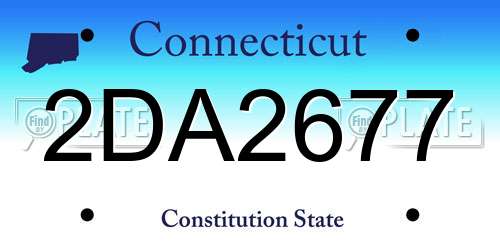 2DA2677 Connecticut License Plate