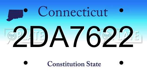 2DA7622 Connecticut License Plate