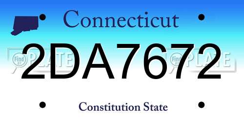 2DA7672 Connecticut License Plate